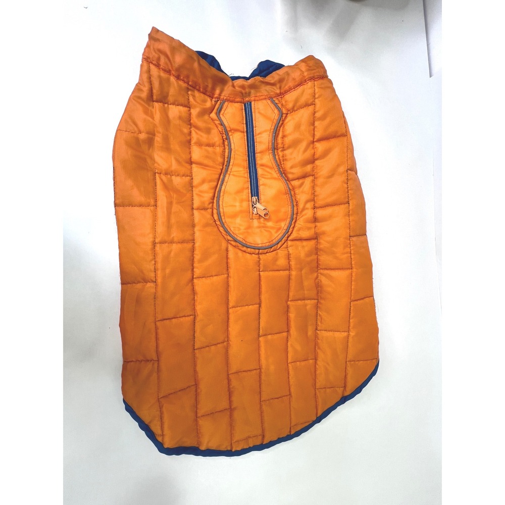 Kurgo Loft Dog Jacket Reversible Blue Orange Quilted Puffer Large Reflective